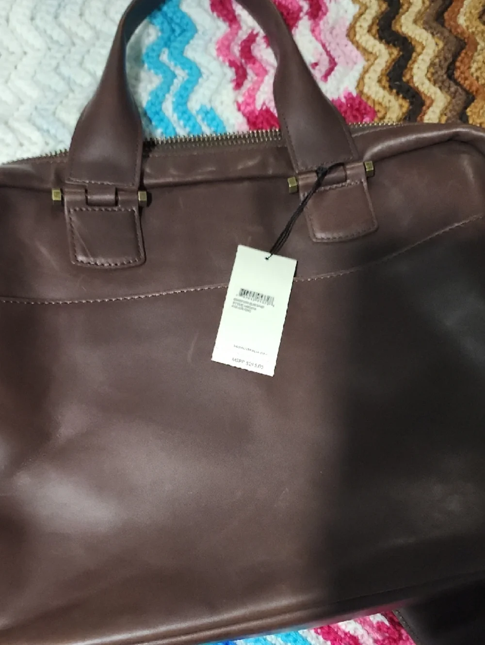 Ugg Men's Brown Leather Briefcase Shoulder Bag